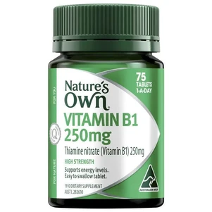 (PRE ORDER) Nature's Own High Strength Vitamin B1 250mg 75 Tablets shelf life 2yrs